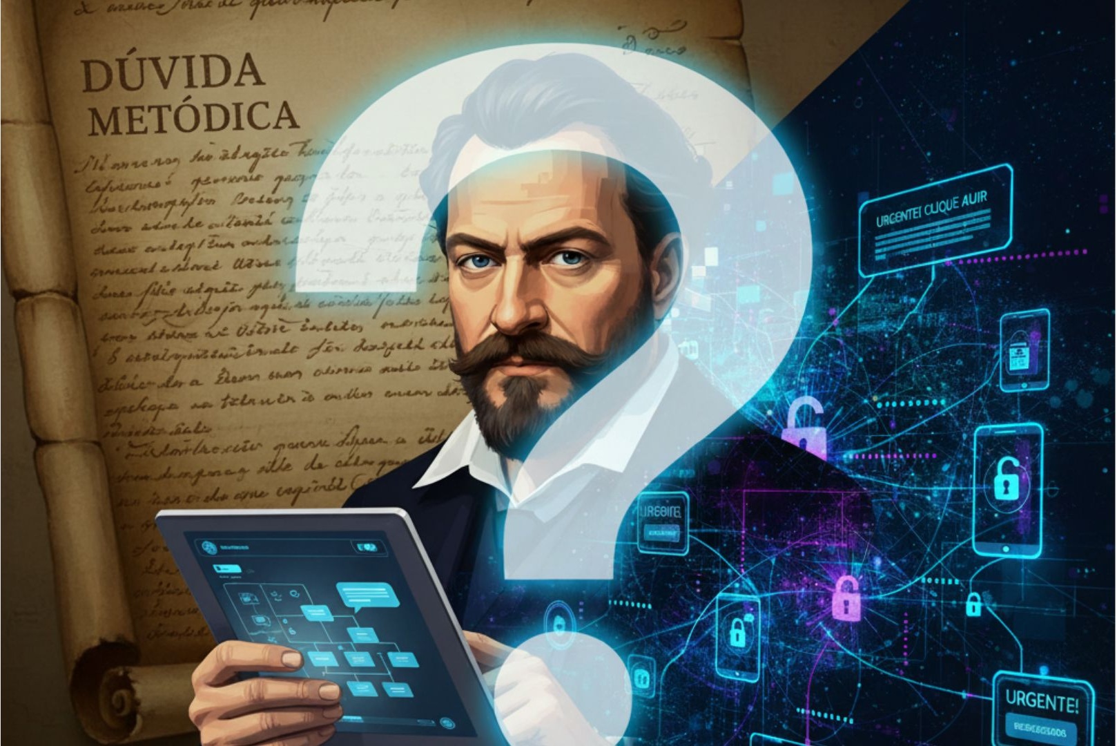 A dúvida como solução: Descartes e o combate aos golpes digitais